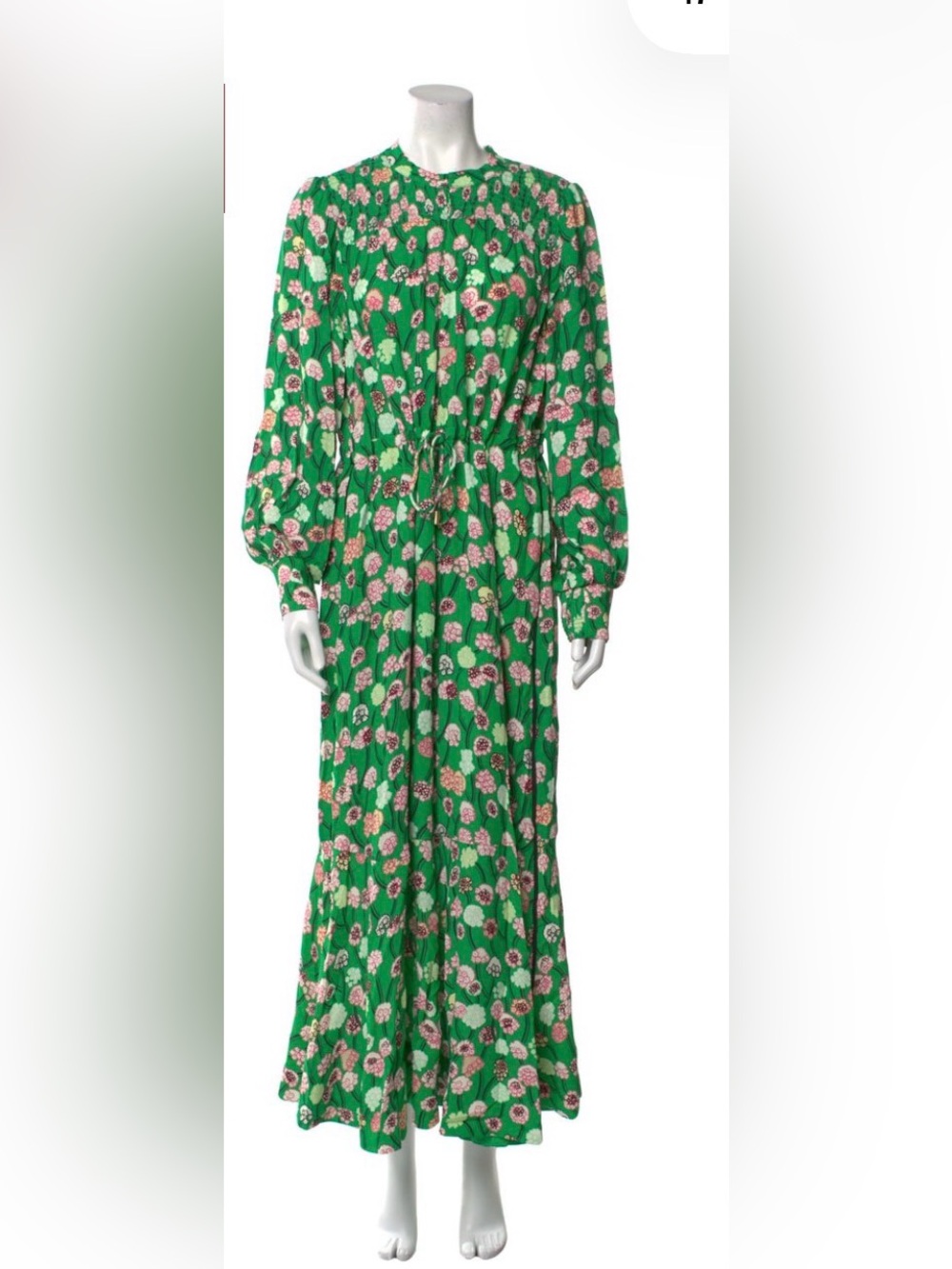 Me+Em Green Floral Long Sleeve Maxi Dress